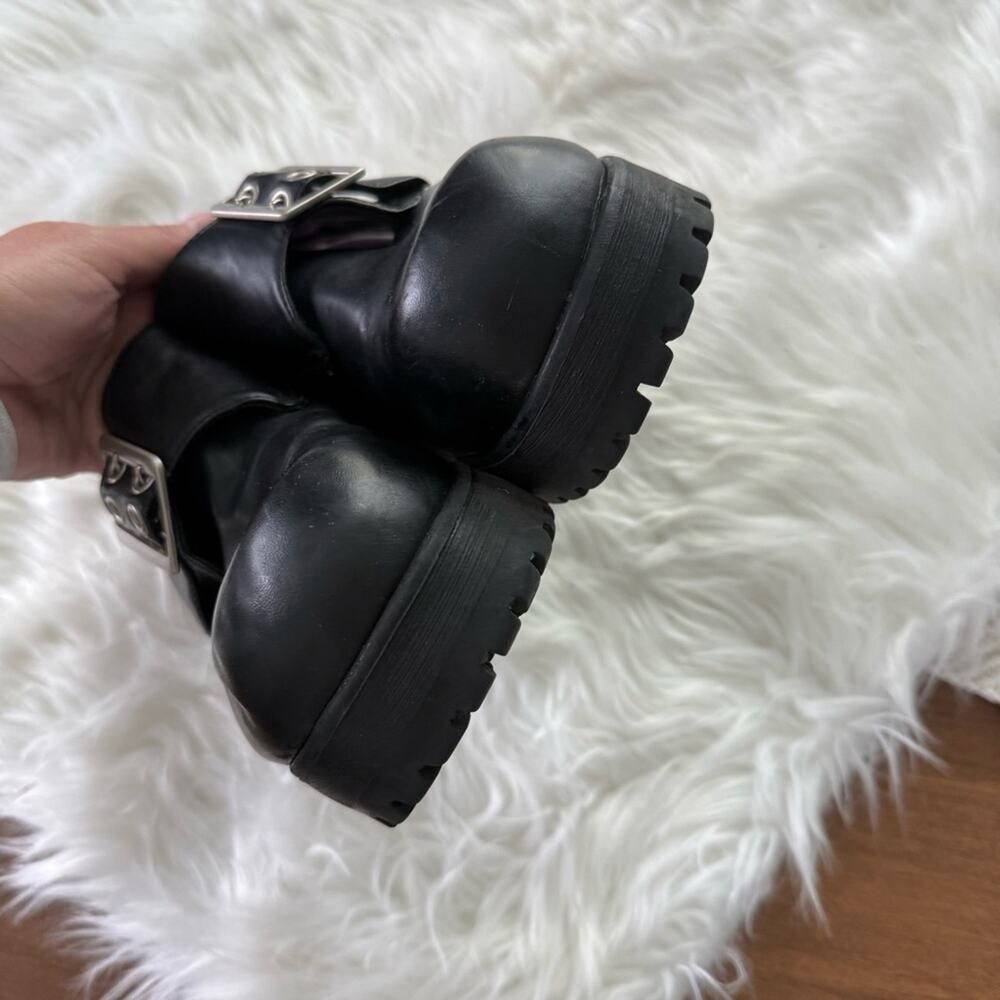 Lower East Side | Vintage Y2K Black Mega Platform Chunky Booties Mary Jane Shoes - Picture 8 of 11